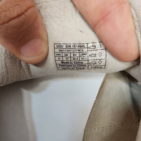 UGG Australia Everton Rivera Emboss White Suede Boat Shoe Loafers Men's US 14 - Picture 6 of 9